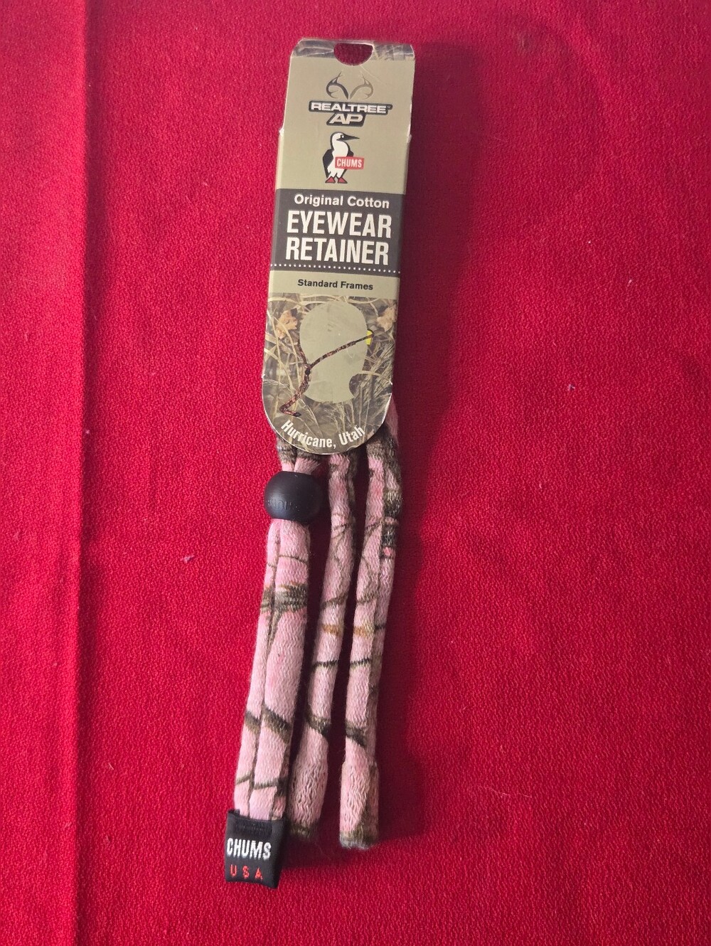 Croakies Pink Camo Realtree Regular Fit Suiters Eyewear Retainer NWT